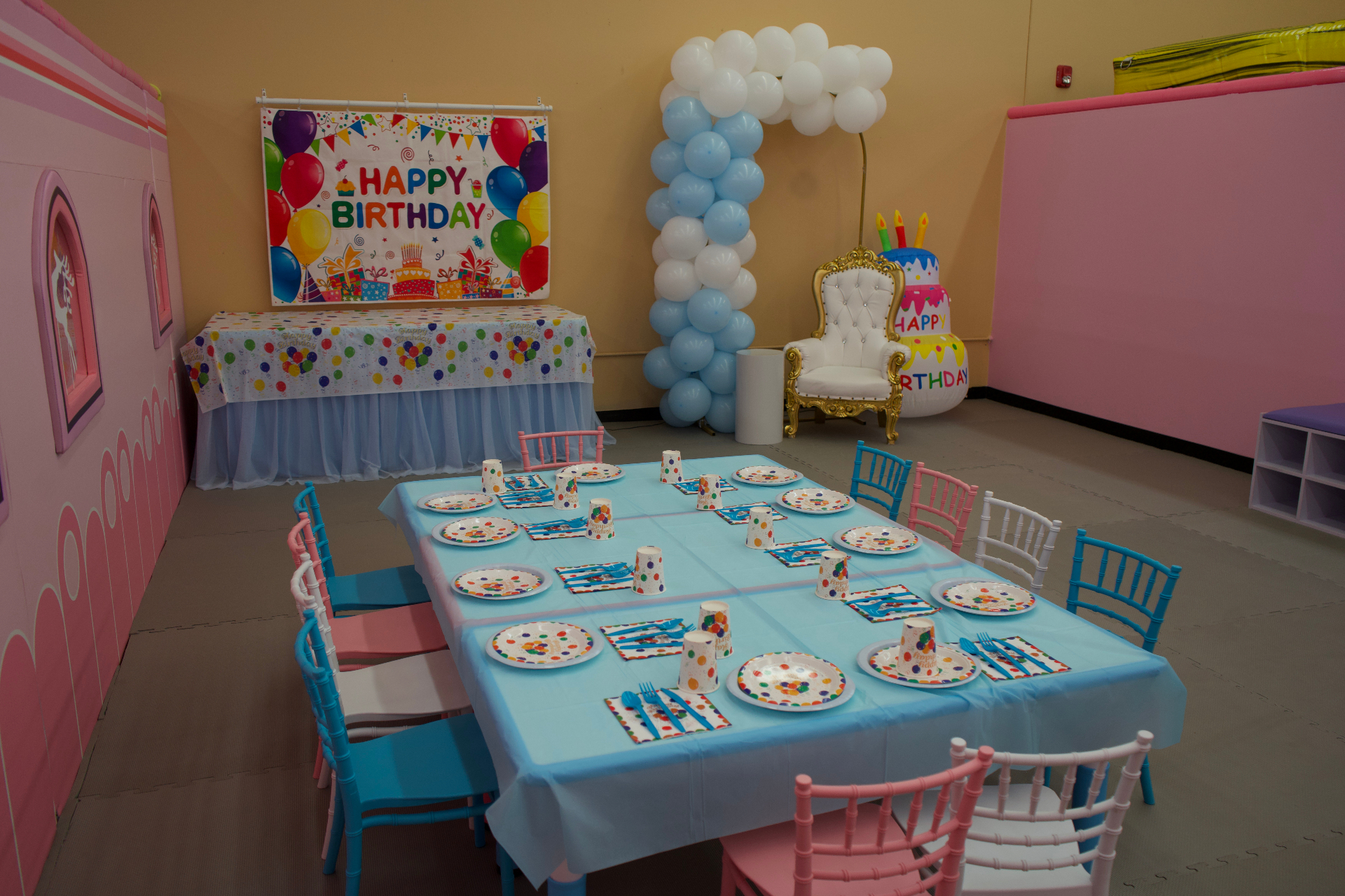 Birthday party room setup at Star Park Allentown